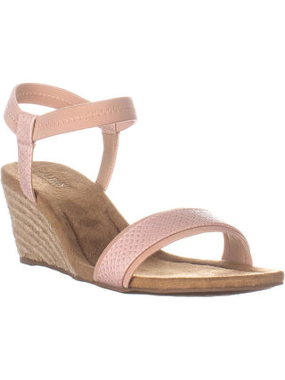 Alfani Gillee Fabric Sandálias femininas casuais com tira no tornozelo e bico aberto, rosa, tamanho 7,5 M