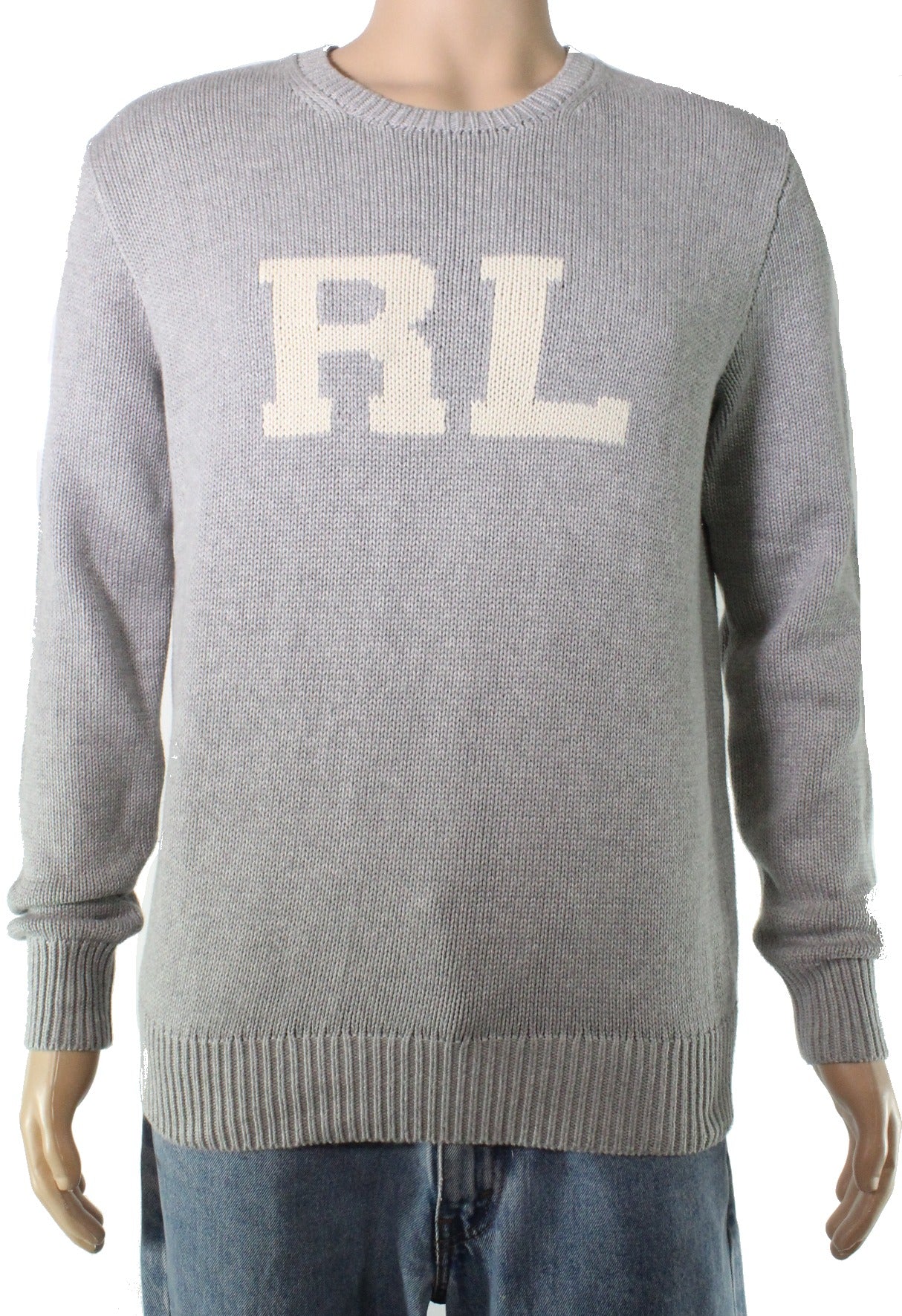 Suéter Polo Ralph Lauren Masculino de Algodão Rl - Cinza Mesclado Andover Tamanho GG