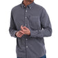 Camisa social masculina BARBOUR com estampa de logotipo e gola, preta, tamanho XXG