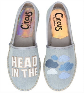 Espadrille feminina Circus By Sam Edelman com bico redondo e salto baixo, tamanho 9 M