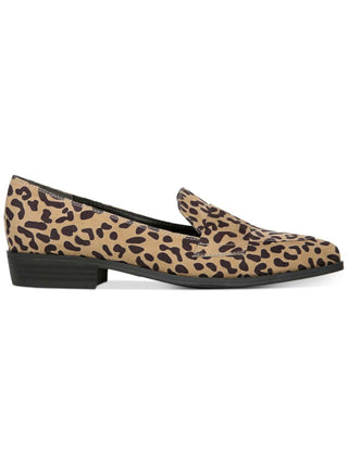 Bar III Mocassim Feminino com Estampa Animal e Detalhe de Leopardo, Salto Bloco, Biqueira Amêndoa, Marrom, Tamanho 9 M