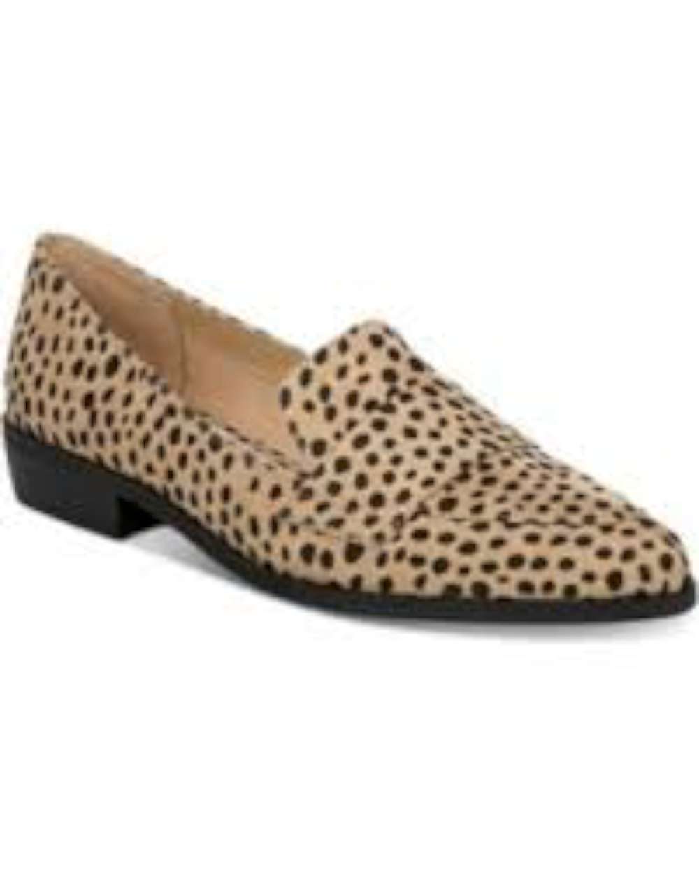 Bar III Mocassim Feminino com Estampa Animal e Detalhe de Leopardo, Salto Bloco, Biqueira Amêndoa, Marrom, Tamanho 9 M