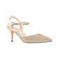 Nina Women's Tonya Strass Bico Fino Sapatos de Casamento Dourados Tamanho 8 M