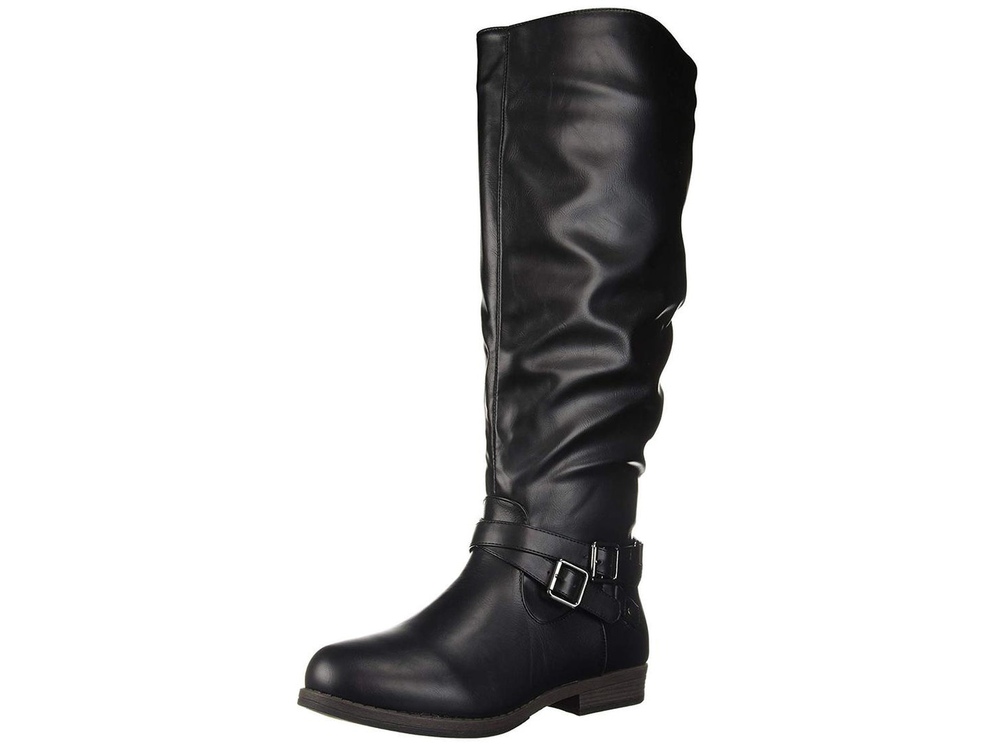 Botas femininas Journee Collection April Almond Toe Knee High Fashion, pretas, tamanho 8WC