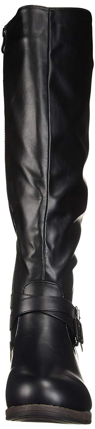 Botas femininas Journee Collection April Almond Toe Knee High Fashion, pretas, tamanho 8WC