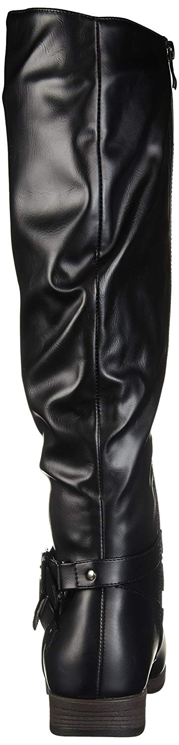 Botas femininas Journee Collection April Almond Toe Knee High Fashion, pretas, tamanho 8WC