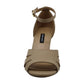 Nine West Lilly Leather Sapatos de salto alto abertos com tira no tornozelo e salto plataforma marrom tamanho 6,5 M