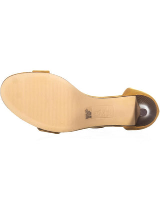 Sandálias femininas casuais Paycee com tira no tornozelo e bico aberto, tamanho 8,5 M, amarelas, da Style &amp; Co.