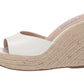 Sandália de cunha feminina Steve Madden Micah, branca, tamanho 7 M