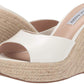 Sandália de cunha feminina Steve Madden Micah, branca, tamanho 7 M