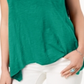 Camiseta feminina estilo &amp; co com bainha de lenço, verde, tamanho pequeno