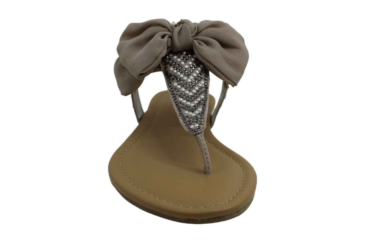 Material Girl Sandálias Femininas Swan3 Tecido Biqueira Dividida Casual Slingback Cinza Tamanho 7 M