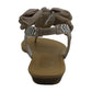Material Girl Sandálias Femininas Swan3 Tecido Biqueira Dividida Casual Slingback Cinza Tamanho 7 M