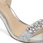 Jewel Badgley Mischka Natasha Patente slingback salto alto feminino prateado tamanho 6,5 m