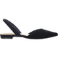 Alfani Feminino Slingback Almofadado Conforto Ryann Bico Fino Salto Bloco Slip-on Sapatilhas de Couro Pretas Tamanho 6 M