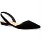Alfani Feminino Slingback Almofadado Conforto Ryann Bico Fino Salto Bloco Slip-on Sapatilhas de Couro Pretas Tamanho 6 M