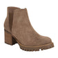 Botas femininas Carlos By Carlo Santana com plataforma elástica e entalhe em V, Gore Gill, bico redondo, salto bloco e zíper, tamanho 11 M, marrom