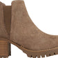 Botas femininas Carlos By Carlo Santana com plataforma elástica e entalhe em V, Gore Gill, bico redondo, salto bloco e zíper, tamanho 11 M, marrom