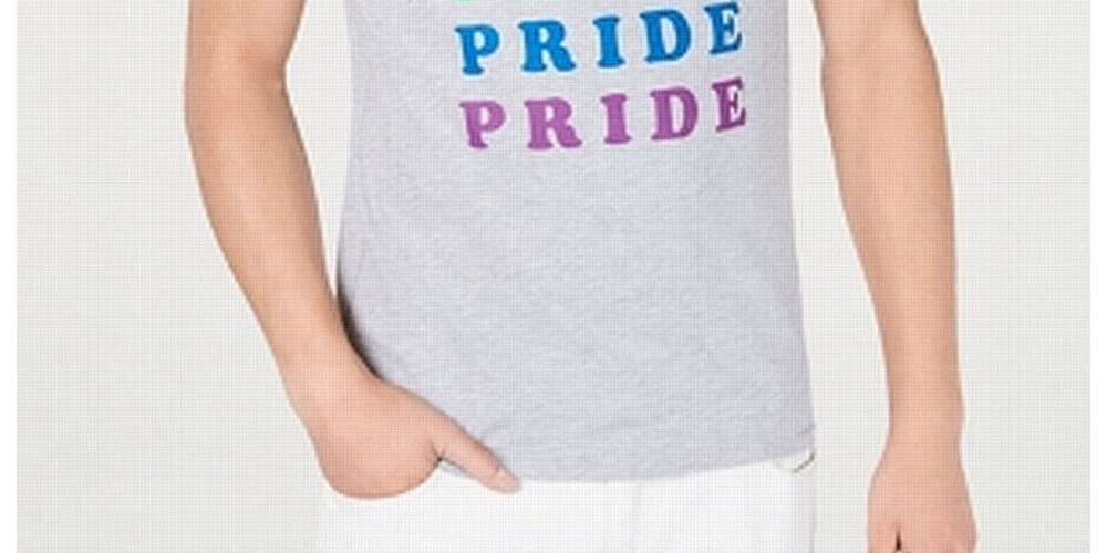 Camiseta gráfica unissex INC Rainbow Pride em benefício do Projeto Trevor, cinza, tamanho médio