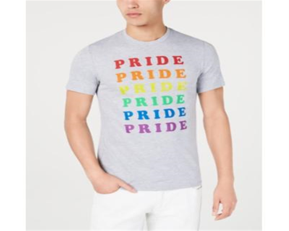 Camiseta gráfica unissex INC Rainbow Pride em benefício do Projeto Trevor, cinza, tamanho médio