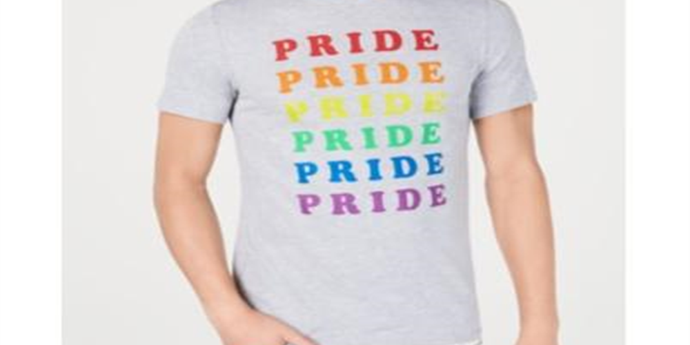 Camiseta gráfica unissex INC Rainbow Pride em benefício do Projeto Trevor, cinza, tamanho médio