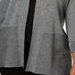Karen Scott Cardigan Feminino Aberto na Frente Cinza Escuro Mesclado Tamanho Grande