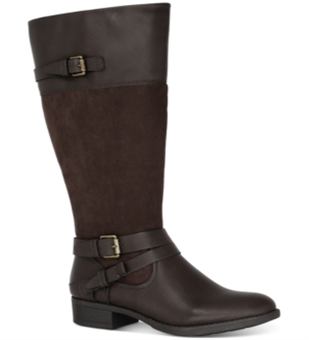 Botas femininas Ashliie de cano alto, bico fechado, estilo fashion, marrom, tamanho 11 M