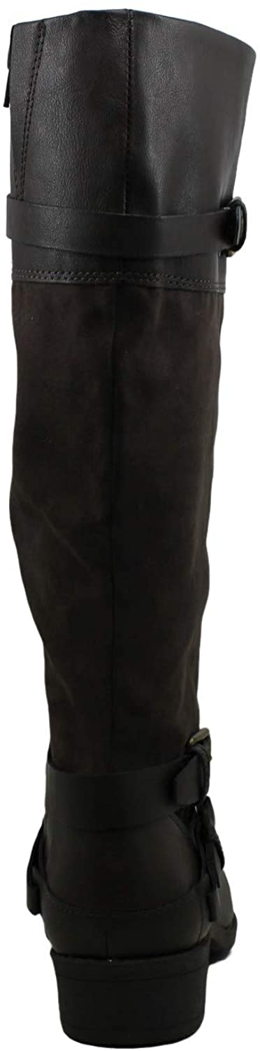 Botas femininas Ashliie de cano alto, bico fechado, estilo fashion, marrom, tamanho 11 M