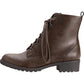 Botas femininas American Rag com bico redondo e salto bloco, amarrar, marrom, tamanho 7 M