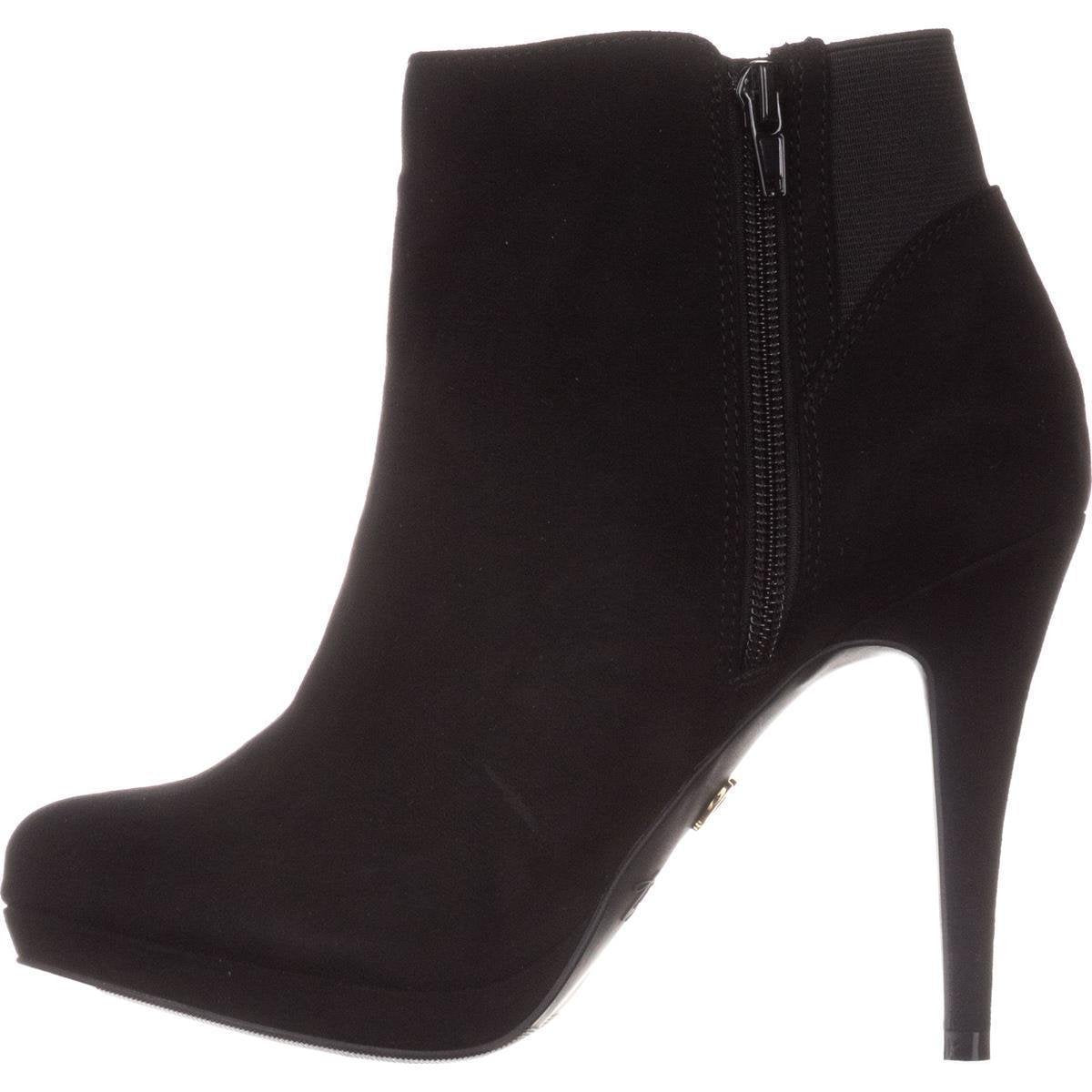 Botas femininas Thalia Sodi Briea com bico amendoado e salto alto, tamanho 8,5W, pretas