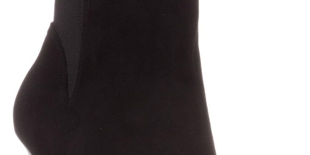 Botas femininas Thalia Sodi Briea com bico amendoado e salto alto, tamanho 8,5W, pretas