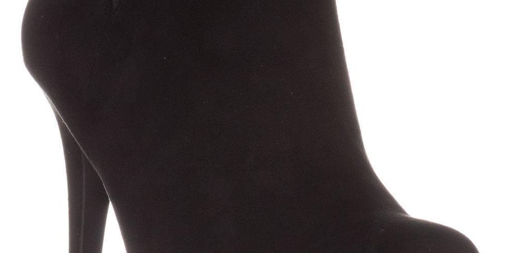 Botas femininas Thalia Sodi Briea com bico amendoado e salto alto, tamanho 8,5W, pretas