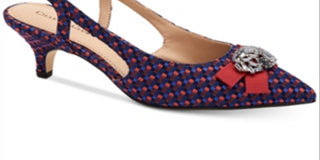 Charter Club Sandálias femininas Lollee bico fino formal slingback azul tamanho 6M