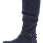 Botas de montaria femininas Cliffs by White Mountain Fairfield Buckle, azuis, tamanho 8,5 M