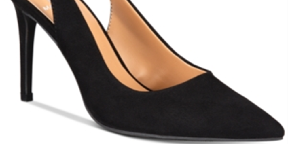 Material Girl Sapatos Femininos Slingback Goring Cushioned Darcie Bico Fino Stiletto Slip On Preto Tamanho 9 M