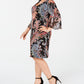 Vestido feminino plus size Paisley com manga sino e estampa paisley da Connected Apparel, preto, tamanho 20W