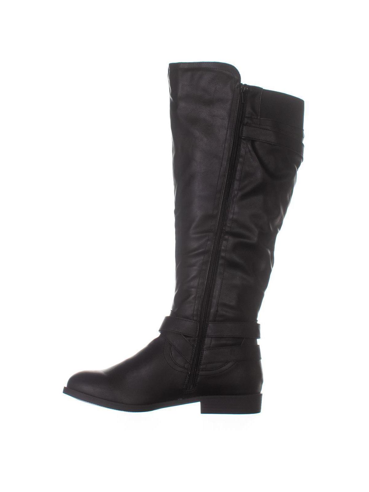 Botas femininas estilo &amp; co Mayy Wide Calf High, pretas, tamanho 9,5 m