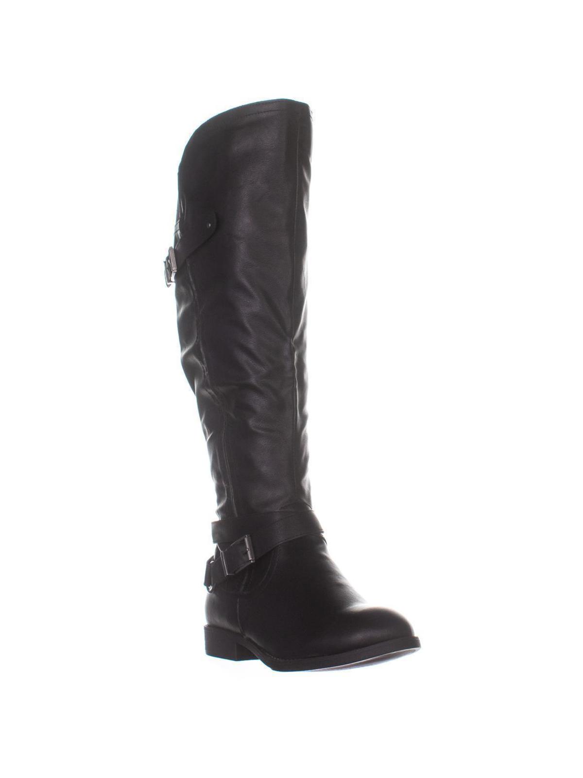 Botas femininas estilo &amp; co Mayy Wide Calf High, pretas, tamanho 9,5 m