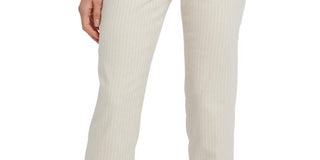 Calça social feminina DKNY Twill Pinstripe Essex, marrom, tamanho 4