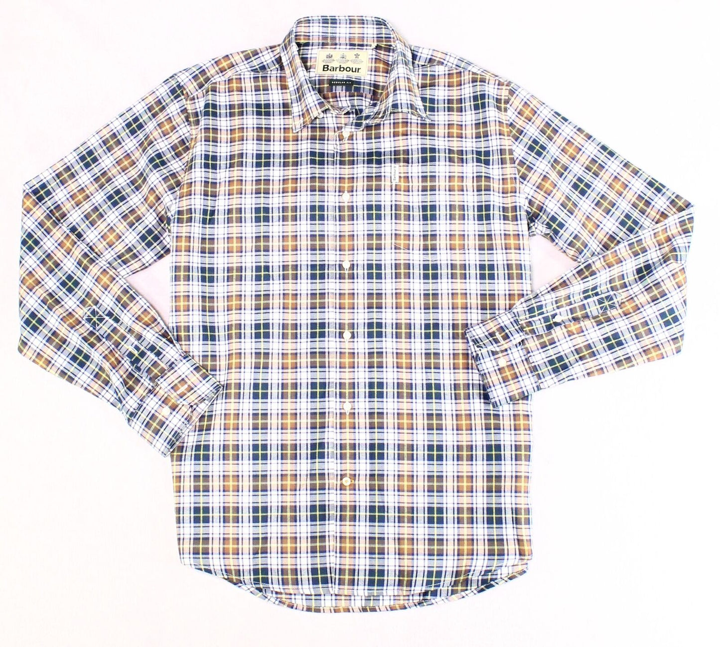 Camisa xadrez masculina Barbour Lund Thermo-tech Lund marrom tamanho XXL