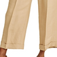 Calça feminina Lauren Ralph Lauren de cintura alta e perna larga, marrom, tamanho 12