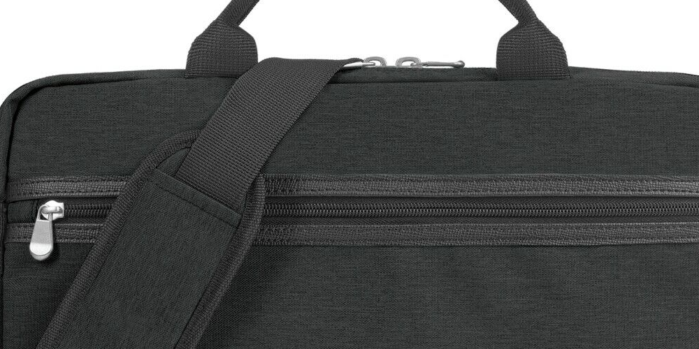 Bolsa para laptop Blankslate Slim Top-Load com alça dupla e alça plana, preta, tamanho único
