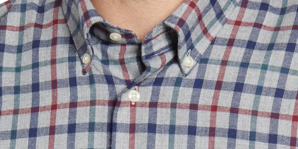 Camisa casual masculina BARBOUR Windowpane xadrez manga comprida ajuste clássico botões azul vários tamanhos GG