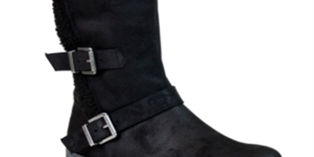 Botas altas de cano alto Santell de pele sintética para mulheres, tamanho 5 M, pretas