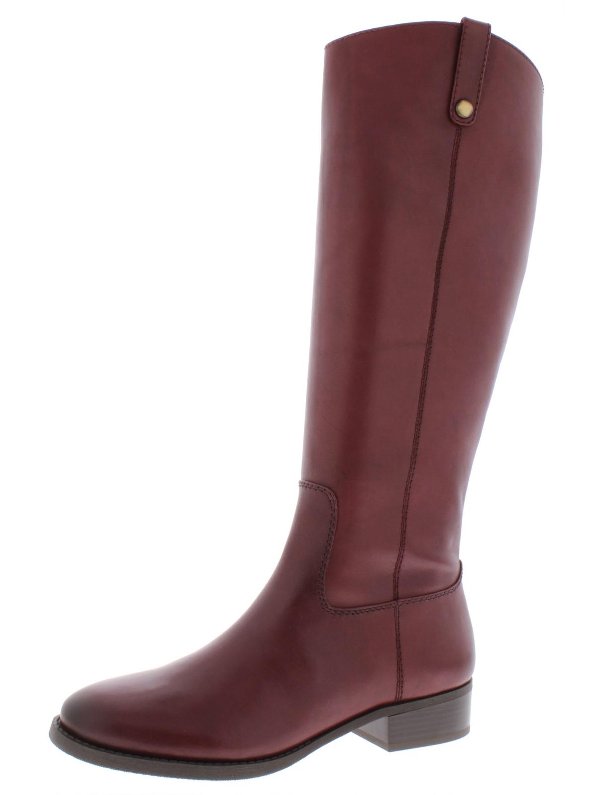 Botas de montaria femininas Fawne Leather da INC International Concepts, vermelhas, tamanho 6 M