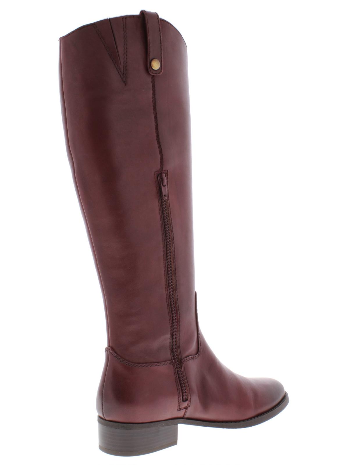 Botas de montaria femininas Fawne Leather da INC International Concepts, vermelhas, tamanho 6 M