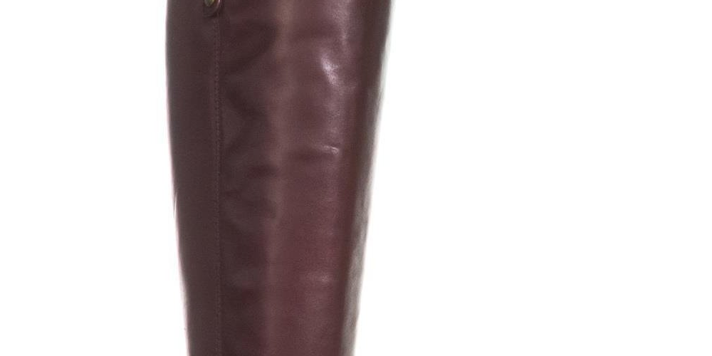 Botas de montaria femininas Fawne Leather da INC International Concepts, vermelhas, tamanho 6 M
