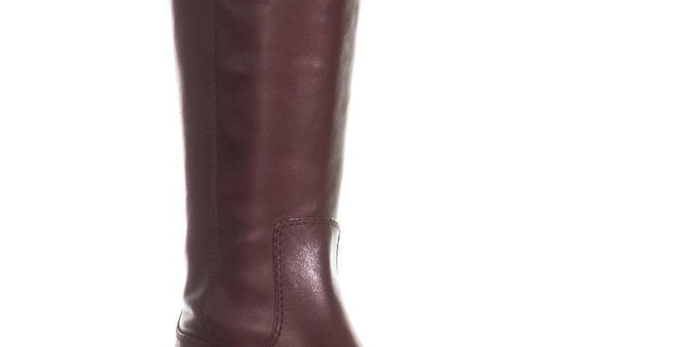 Botas de montaria femininas Fawne Leather da INC International Concepts, vermelhas, tamanho 6 M
