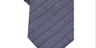 Gravata Alfani Masculina Prime Listrada Skinny Slim de Seda Azul Tamanho Regular
