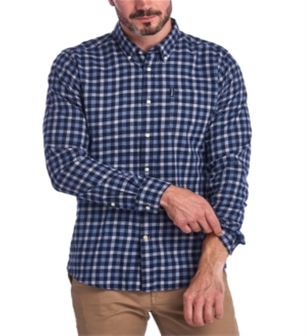 Camisa social masculina Barbour xadrez com gola azul tamanho XX-G